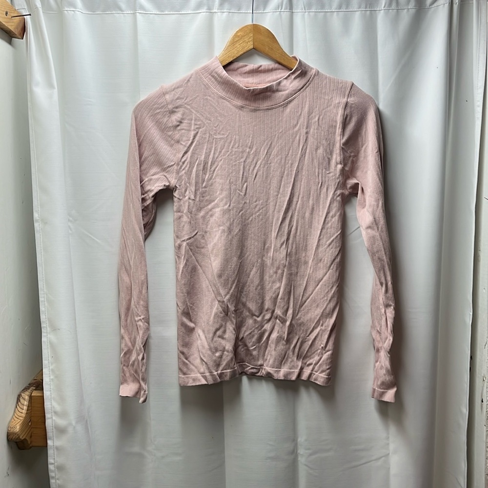 FREE PEOPLE pastel Pink Mock-neck‎ Layering Capsule Basic Top- M